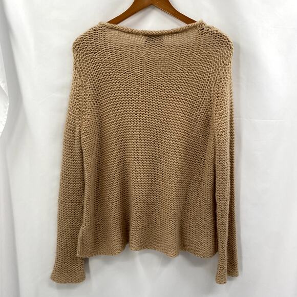 Wooden Ships Georgie Tan Chunky Knit Crew Sweater S/M - Picture 6 of 6